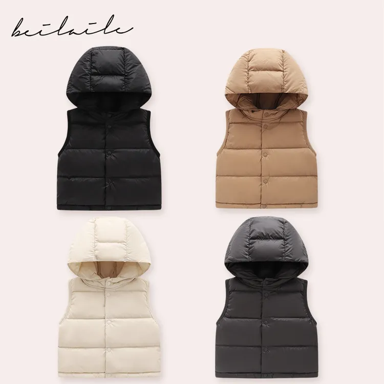 【连帽三防羽绒马甲 洛洛妈咪】婴儿童羽绒宝宝背心拜年秋冬马甲H1