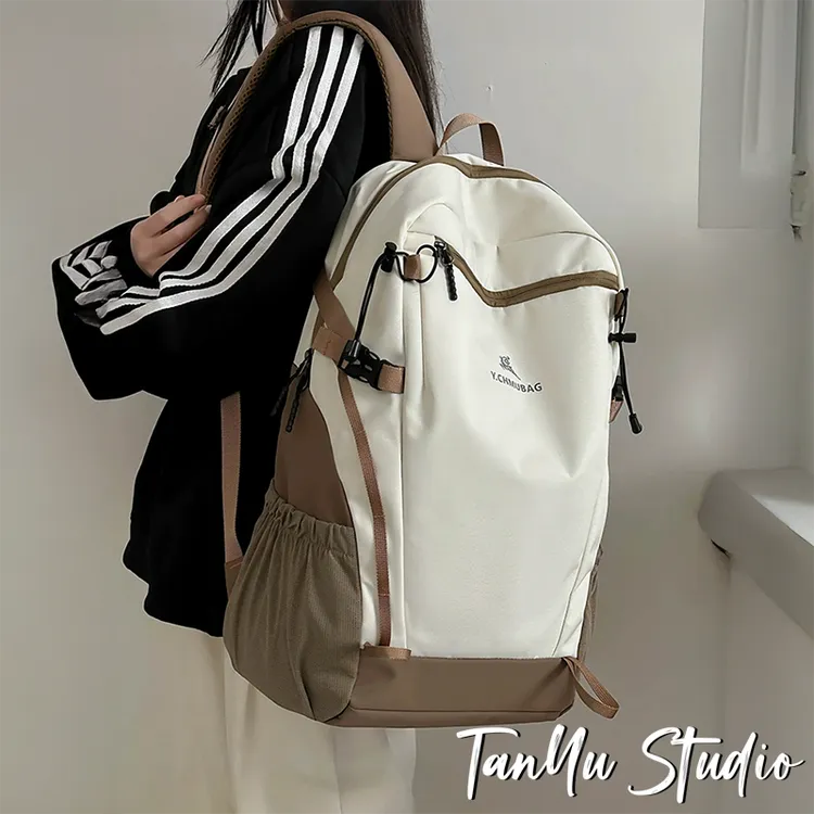 探屿潮牌双肩包大容量大学生旅行包徒步登山休闲背包轻便书包尼龙