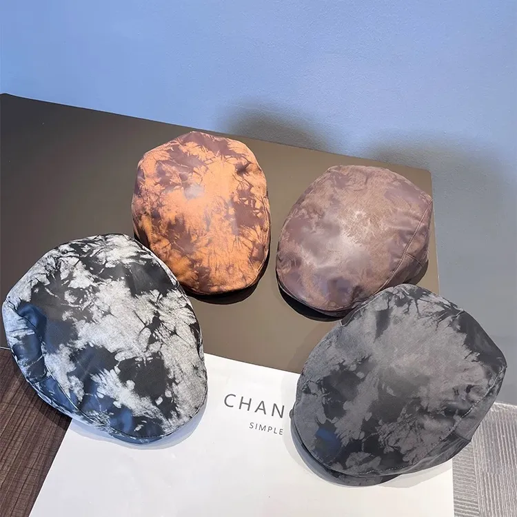 国风水墨画复古前进帽夏季时尚百搭显脸小遮阳鸭舌帽贝雷帽子