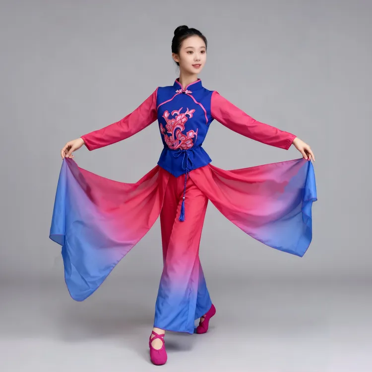 女款古典舞演出服中国风扇子舞伞舞胶州广场舞服装