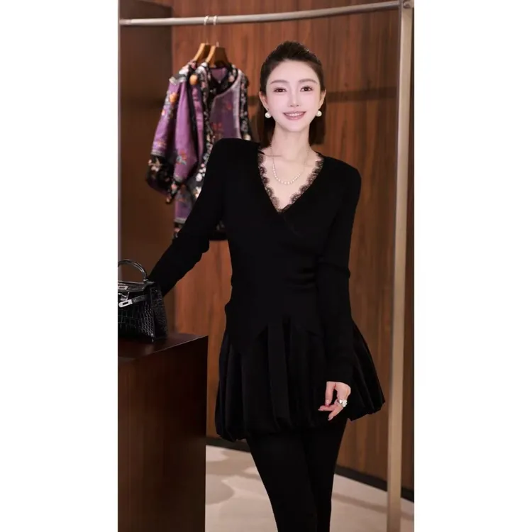 55-【双V毛衫】宝儿家含幂BV126925412CC新舒适软糯纯羊毛V领睫毛