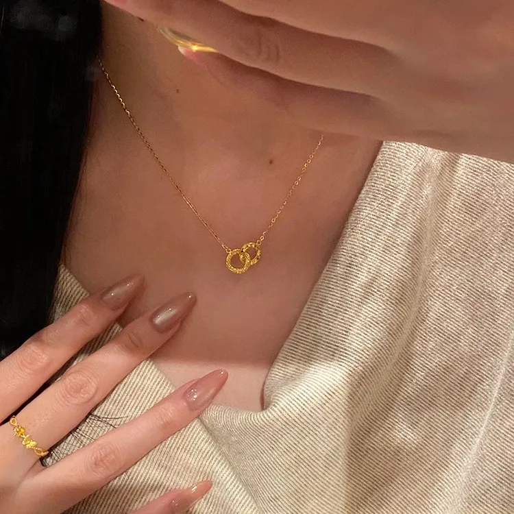 柯柒 钛钢项链 碎冰冰莫比乌斯环项链女轻奢设计感时尚百搭锁骨链