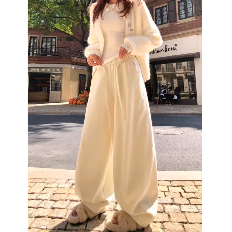 婉君【羊毛收脚弯刀裤】"650克重羊毛”松紧腰头弯刀裤LWJ25D4K3676