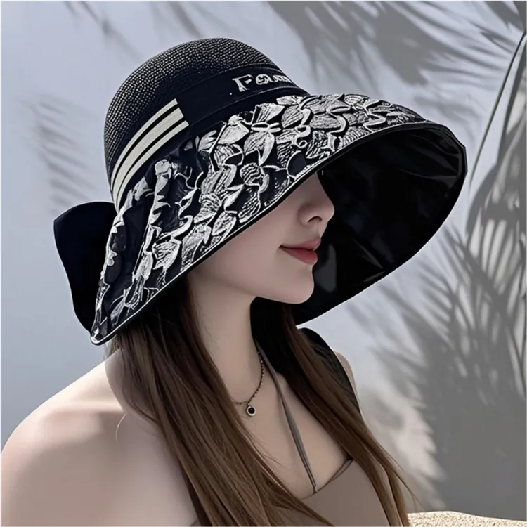 空顶帽户外帽遮阳帽子女2025新款防晒帽防紫外线夏季遮脸太渔夫帽