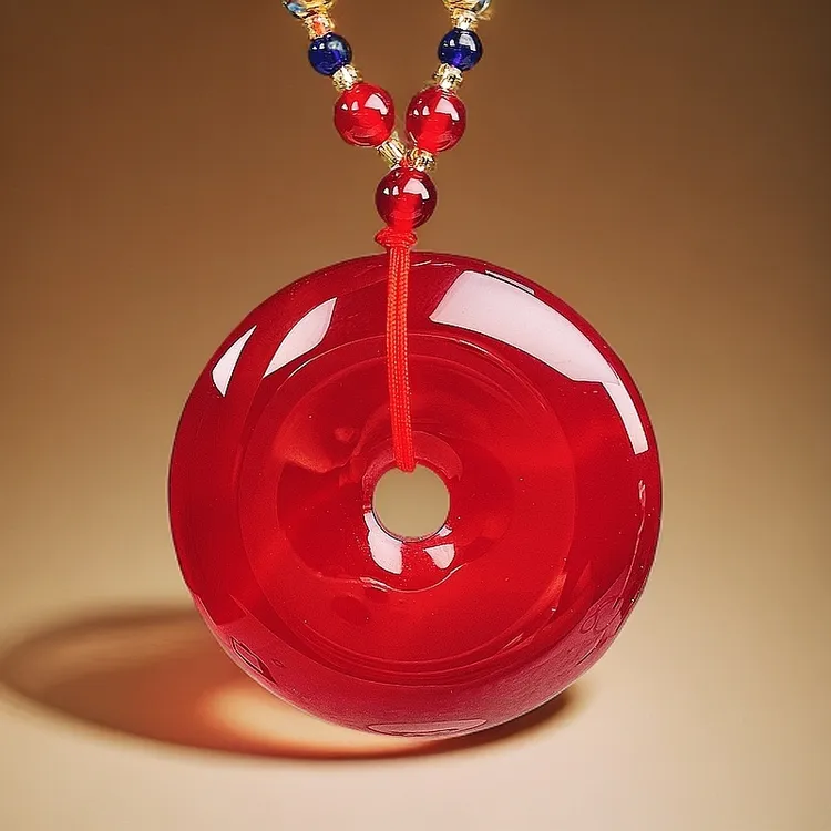 【鸽血红】天然鸽血红大平安扣  原矿老料 天然玉石 平平安安