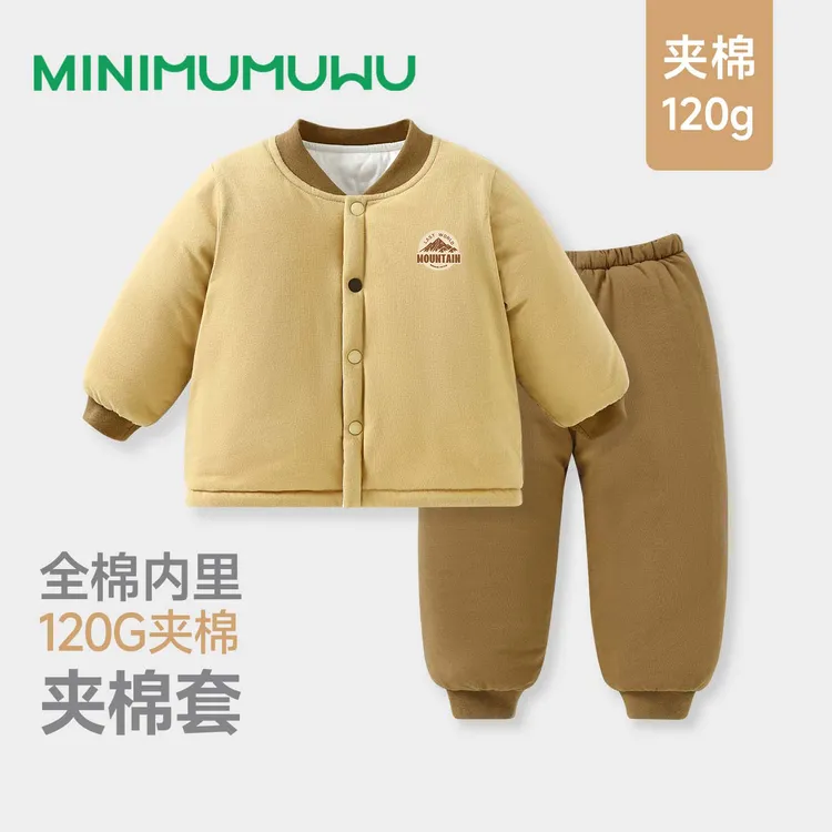 儿童冬季棉服套装2025新款洋气加绒加厚宝宝保暖棉衣棉裤两件套