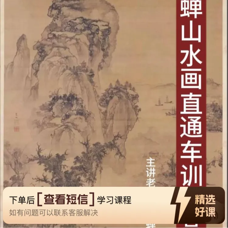墨蝉山水画直通车完整版教学录制课（留意短信解锁课程）