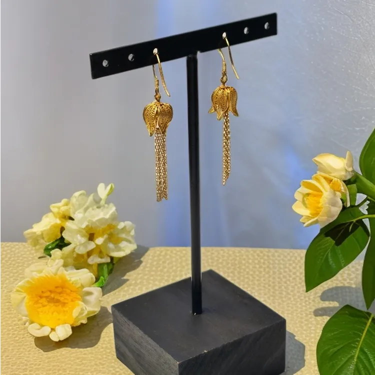 925银耳饰 非遗铃兰花耳坠手工原创设计耳环复古流苏款