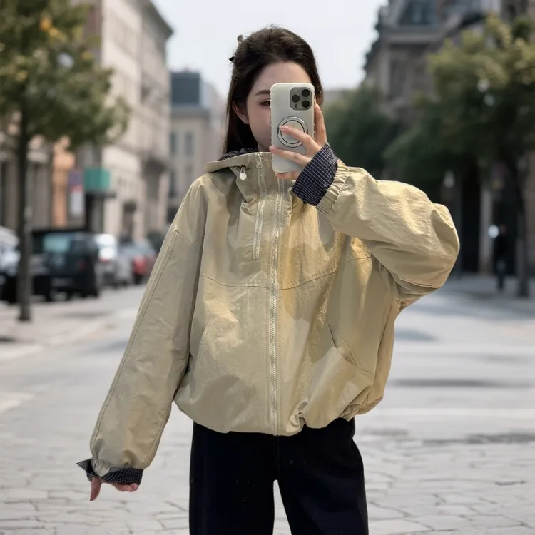 宿慕SUMU爆款棉衣棉服女装连帽短款夹克2025新款夹棉外套88857