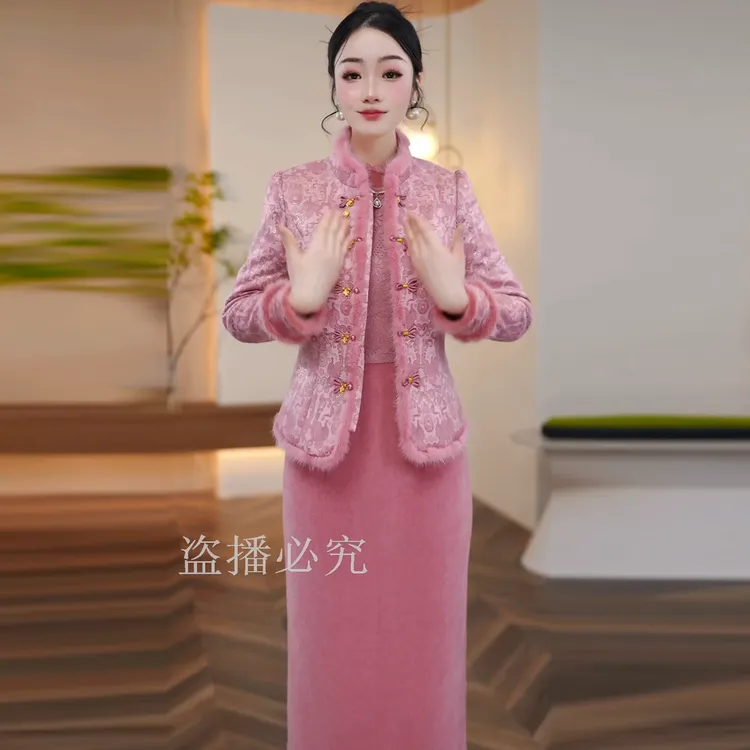 国风两件套上衣配半身裙优雅气质时尚减龄休闲显瘦收腰小香风外套