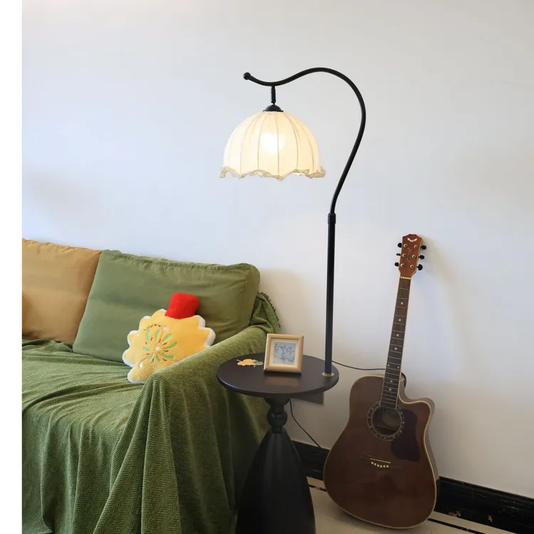 中古风客厅落地灯沙发旁边高级氛围灯卧室床头法式复古摆件台灯