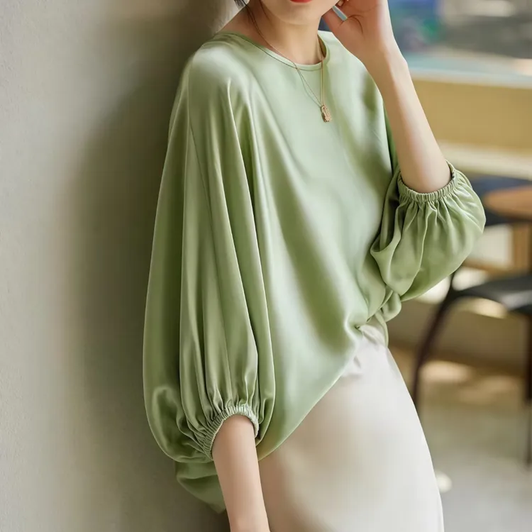 【古蒂歌品牌】简约高级感衬衣女夏季新款七分袖时尚圆领小衫A282