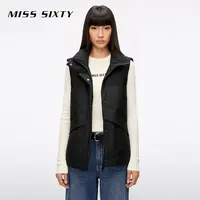 Miss Sixty2025秋季新款羽绒背心女马甲宽松短款拉链按扣90白鹅绒