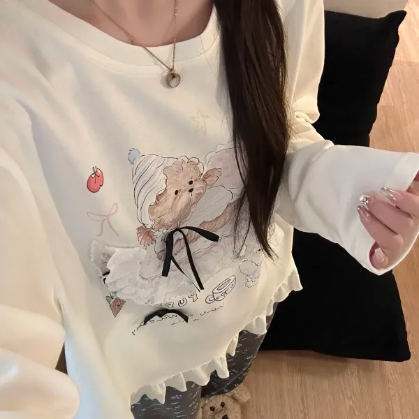 【晚安小熊】长袖睡衣女春秋2025新款韩系大码长裤家居服套装可外穿