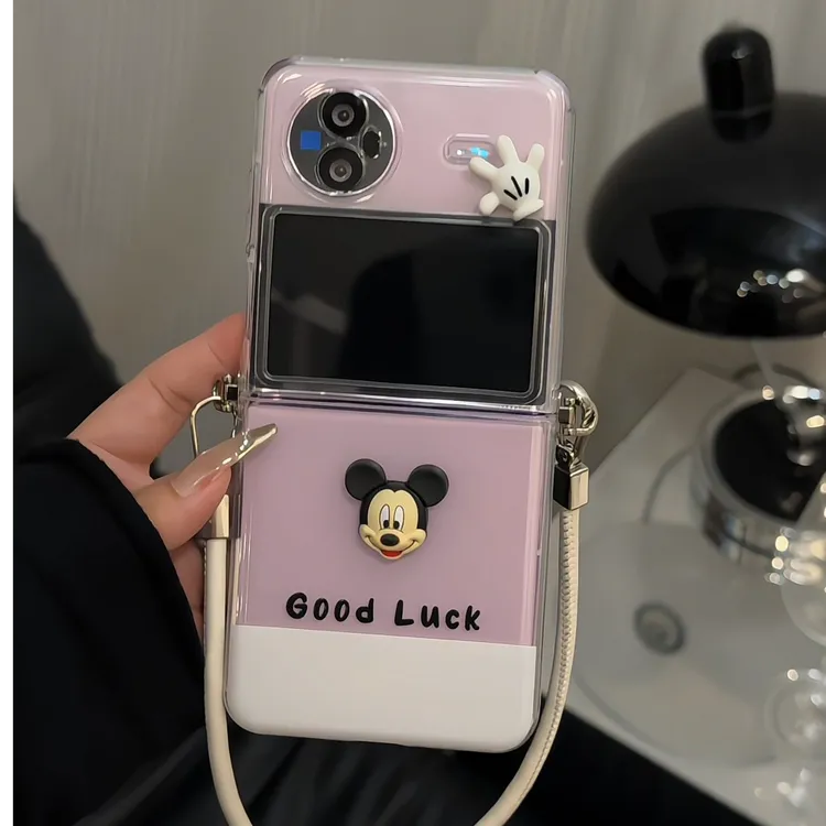 （VIVOXFLIP系列）上下折叠适用VIVOXFLIP手机壳白色米奇小众防摔女