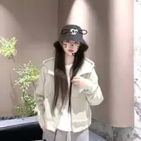 宿慕SUMU拼接设计加绒连帽卫衣外套2025新9-21舒适百搭上衣1616