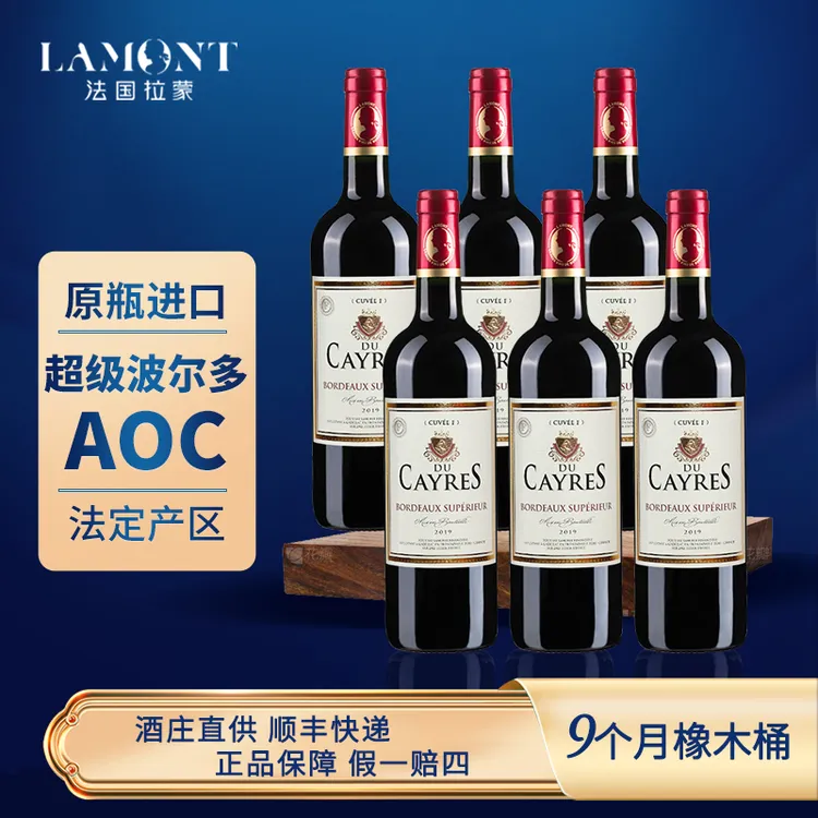 ZB拉蒙 帝延堡干红干型葡萄酒法国原瓶进口优质超级波尔多级红酒