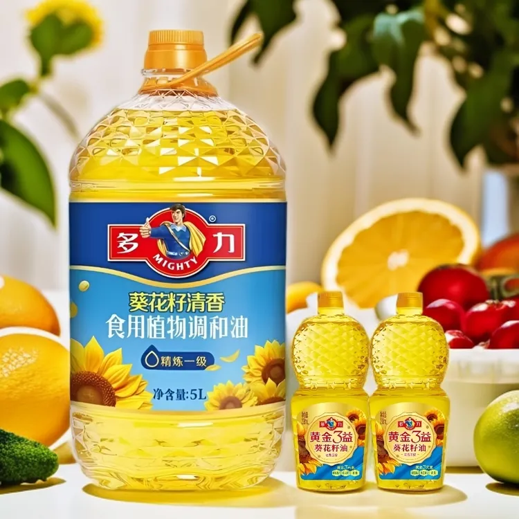 多力葵花籽植物调和油5升家庭植物调和油大桶食用油清香炒菜油