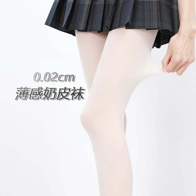 日系少女风白丝质感哑光白色天鹅绒丝袜连裤袜Lolita春夏打底裤袜