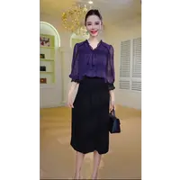 气质名媛风时尚拼接连衣裙女2025年新款夏季洋气假两件裙子A48103