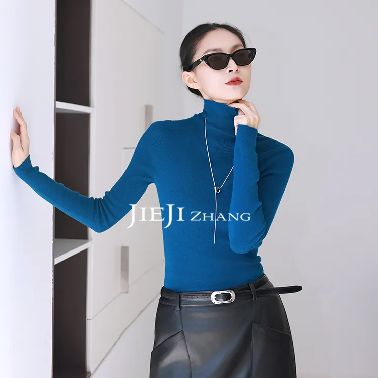 【JIEJI ZHANG】高级定制秋冬百搭100精纺羊毛打底衫351085