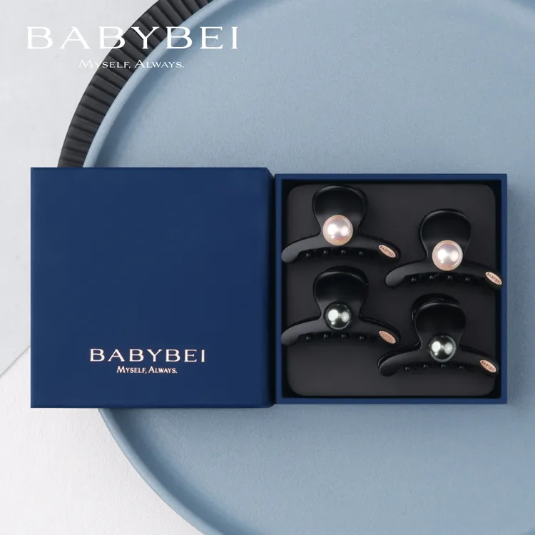 【专属价】BABYBEI/初贝豆豆高亮珠小号抓夹简约高级公主头千金感
