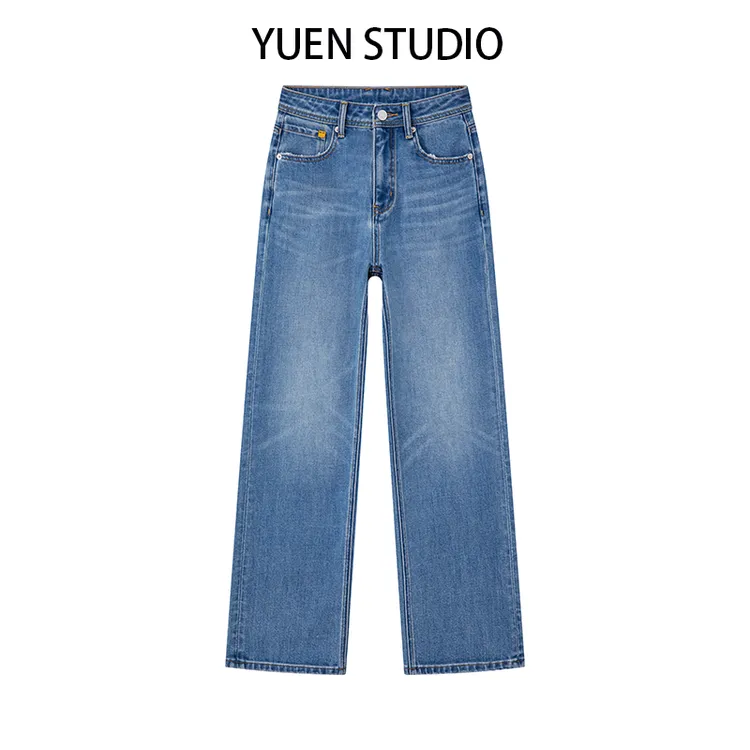 【YUEN】· 复古蓝 ·2025早秋上新大牌显瘦牛仔裤弹力窄版直筒阔腿裤