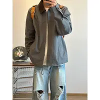 美式复古短款底特律夹克男秋季vintage情侣外套休闲拼接翻领上衣