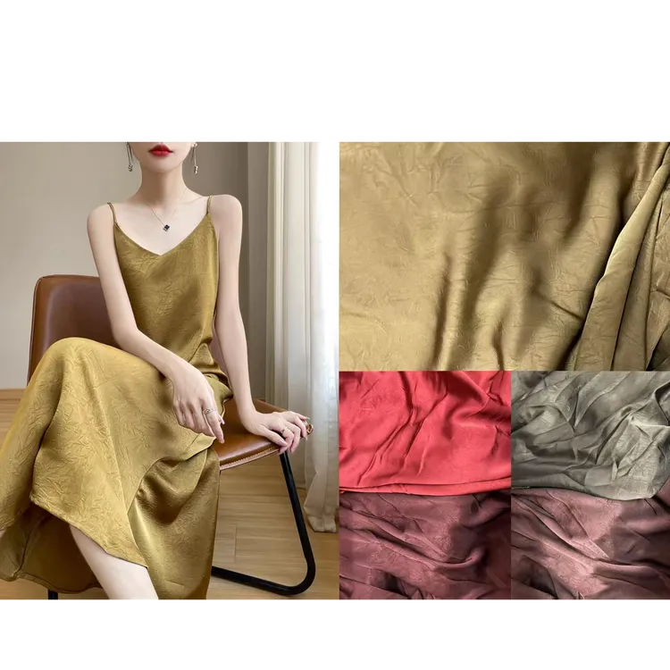 高级感春夏提花醋酸布料垂感缎面