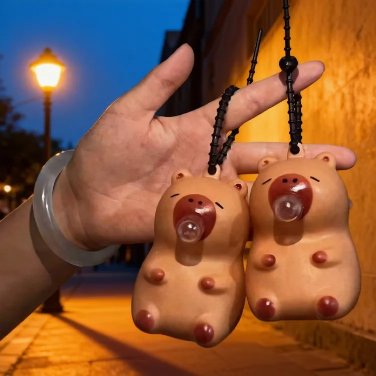【网红款】可爱卡皮巴拉吹泡泡小公仔任意揉捏解压捏捏创意小型挂件