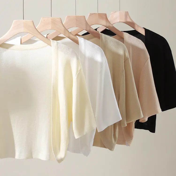 天丝针织开衫女薄款防晒外套2025夏新款外搭披肩冰丝小坎肩上衣