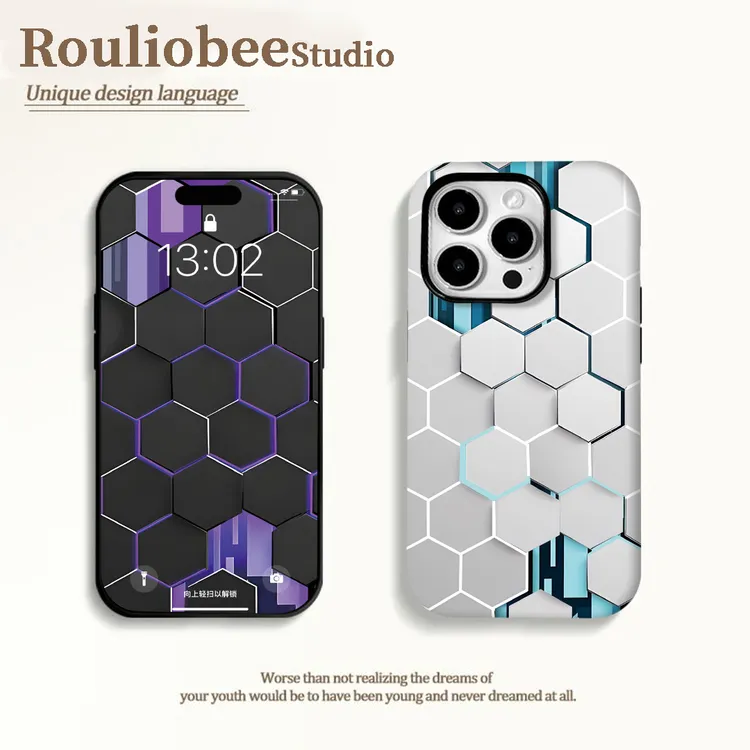 BANCA潮牌蜂巢菲林二合一适用苹果16/15手机壳14华为vivo小米oppo