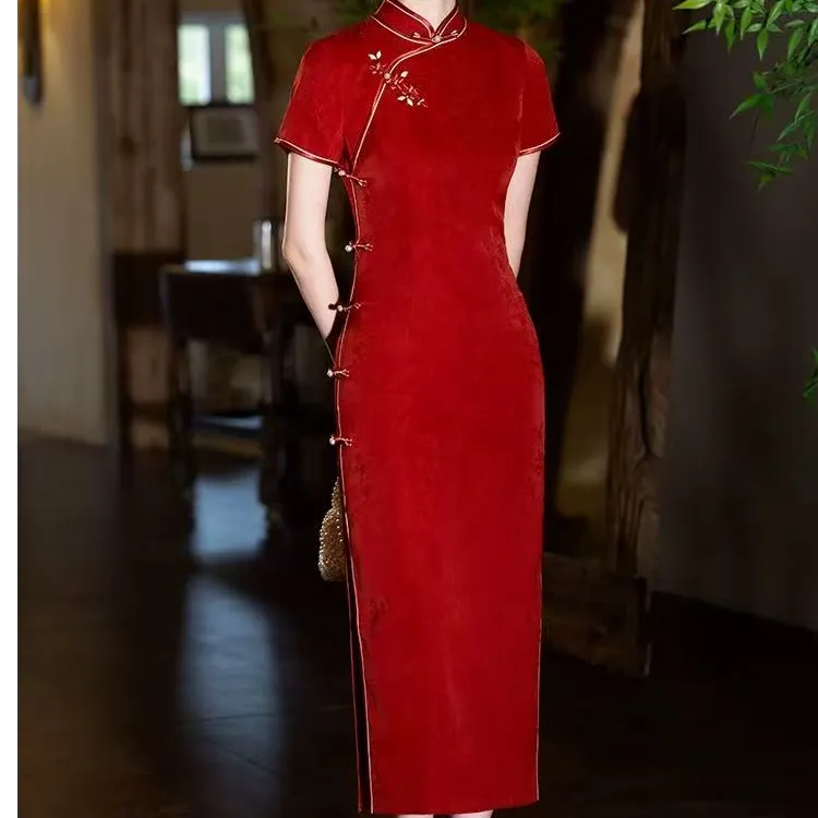素笺娟墨/实图见直播间/M~4XL/衣长125/后拉链款旗袍换季清货中式