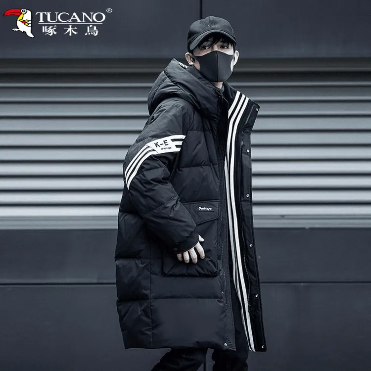 TUCANO/啄木鳥M3男士中长款羽绒服冬季新款外套连帽加厚过膝时尚