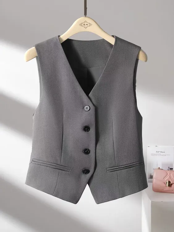 【一衣多搭】灰色马甲背心女2026年春秋季新款今年流行西装马夹夏季