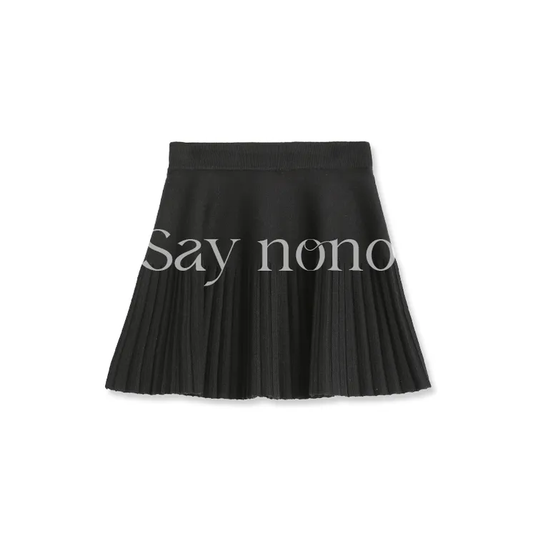懒猫nono│Saynono 韩系polo领撞色羊毛针织条纹上衣+半裙/XXK8082