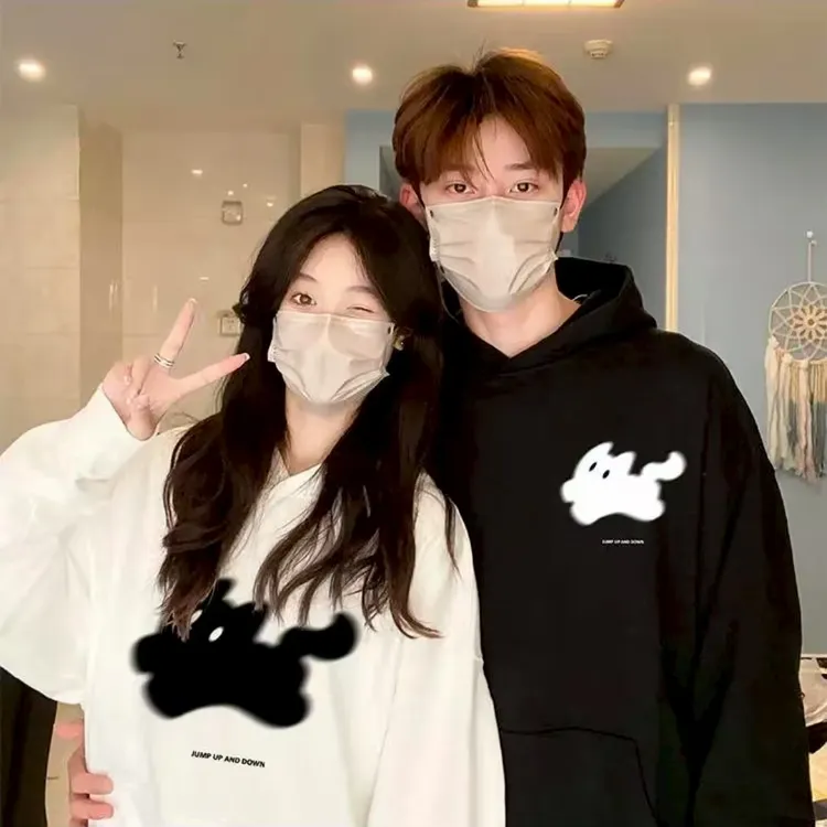 秋冬潮流时尚百搭宽松连帽印花ins韩版卫衣女四季通用卡通动漫印