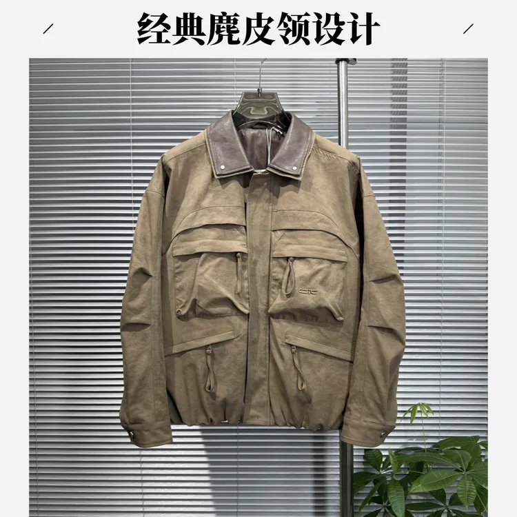 茵特拿蒂秋季新款高级感外套男工装衬衫翻领男款夹克秋装上衣夹克