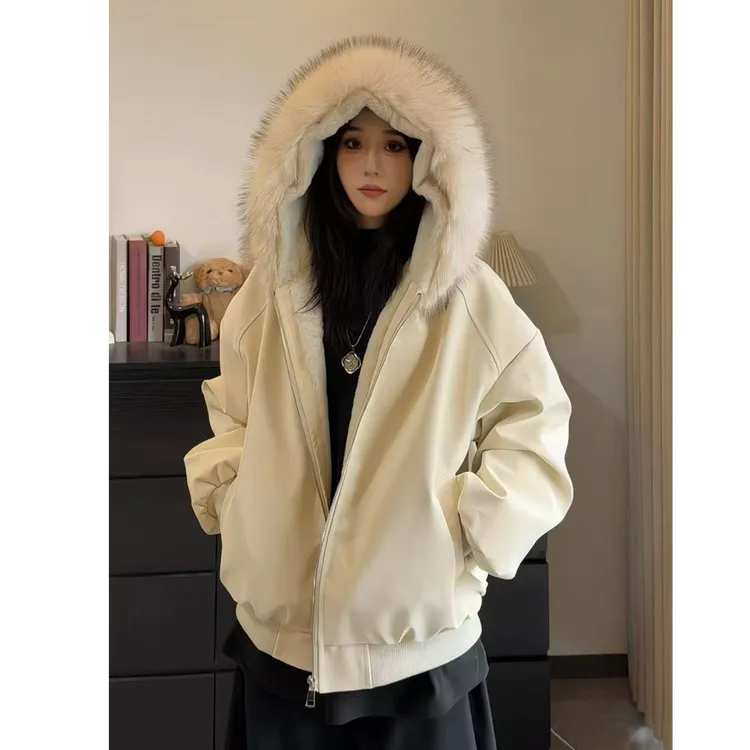 JVR/杰威瑞【800克毛绒】可拆卸大毛领座山雕冬季保暖男女宽松外套