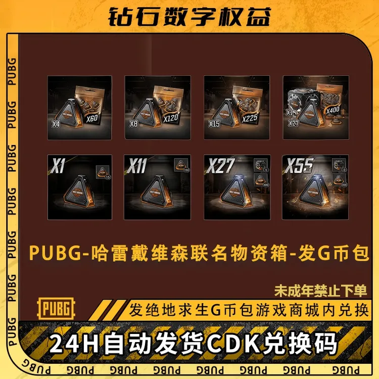 绝地求生PUBG 哈雷戴维森升阶包CDK兑换码【G币包】未成年禁止下单商品图