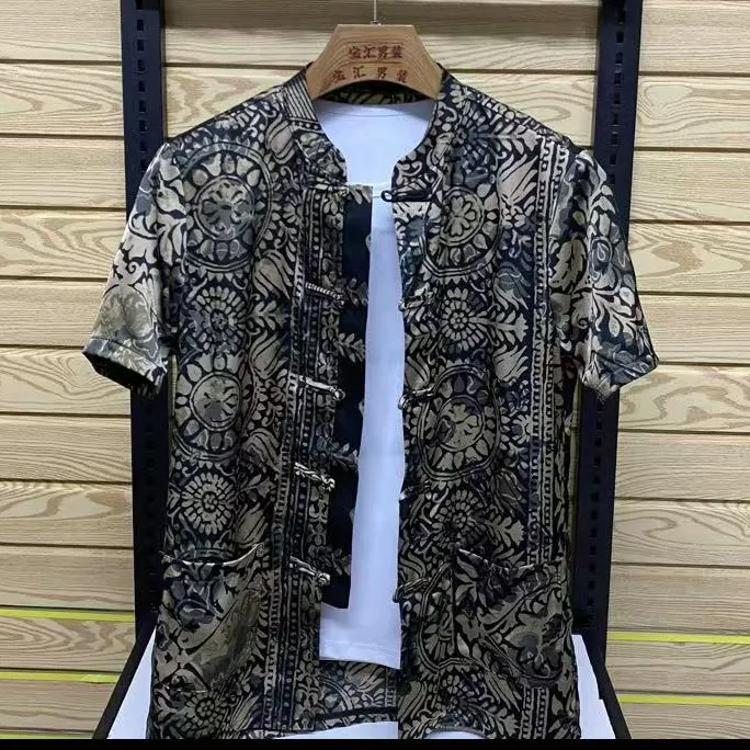 新款高品质男士民族风休闲短袖T恤