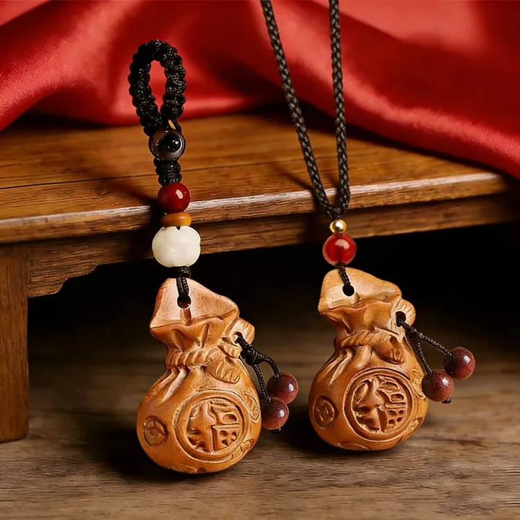 【先生推荐】2026马年普陀手作桃木袋子財纳生肖车载挂件商品图