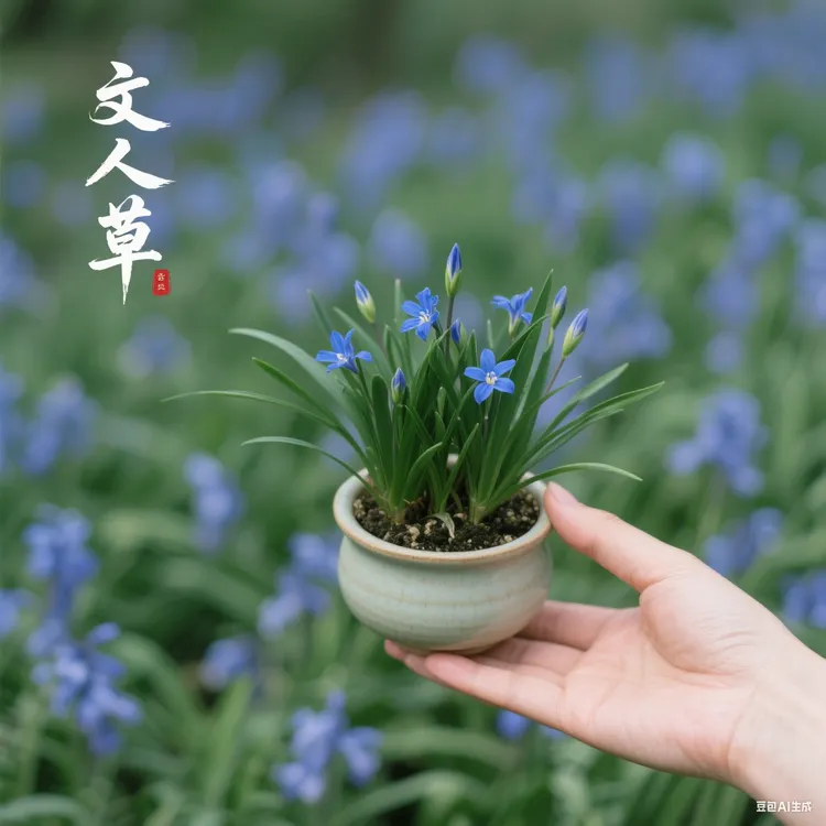 四季开花绿植趣味迷你文人草麦冬驱蚊可盆栽好养