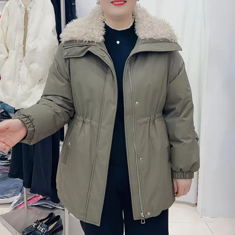 冯小姐时尚大码女装（休闲百搭显瘦洋气减龄防寒保暖派克羽绒服37）