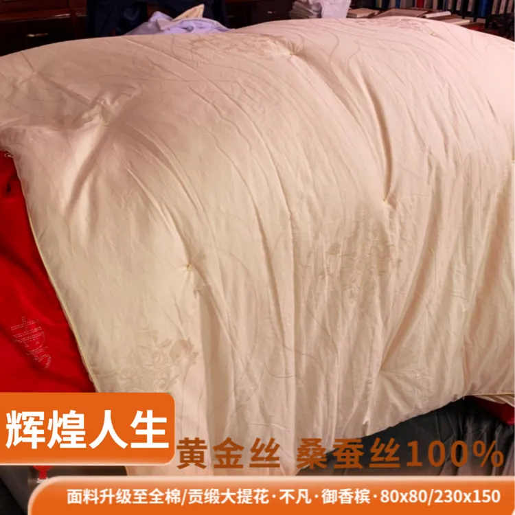 桑蚕丝黄金丝蚕丝被双宫丝被子冬被马鸣王蚕花娘子蚕丝子母被