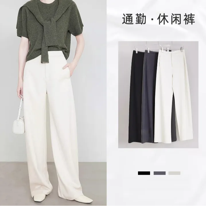 高腰直筒裤垂感慵懒松弛感裤子女休闲裤2025新款宽松西装裤阔腿裤