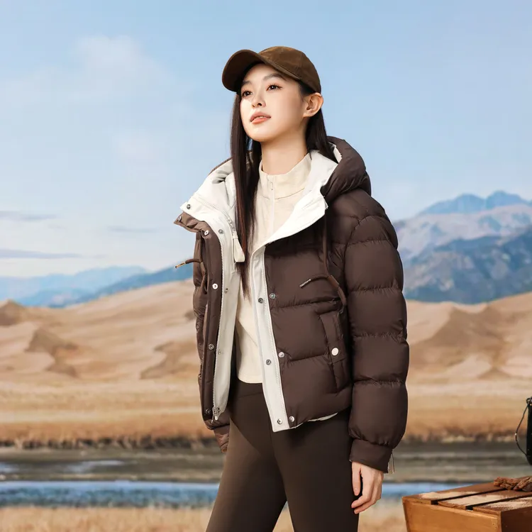 寻拓者90绒女款双面穿连帽休闲保暖羽绒服FYH6862