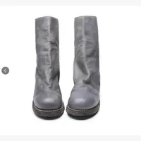 中筒弹力马丁靴英伦风厚底弹力瘦瘦靴黑色瘦瘦靴女鞋