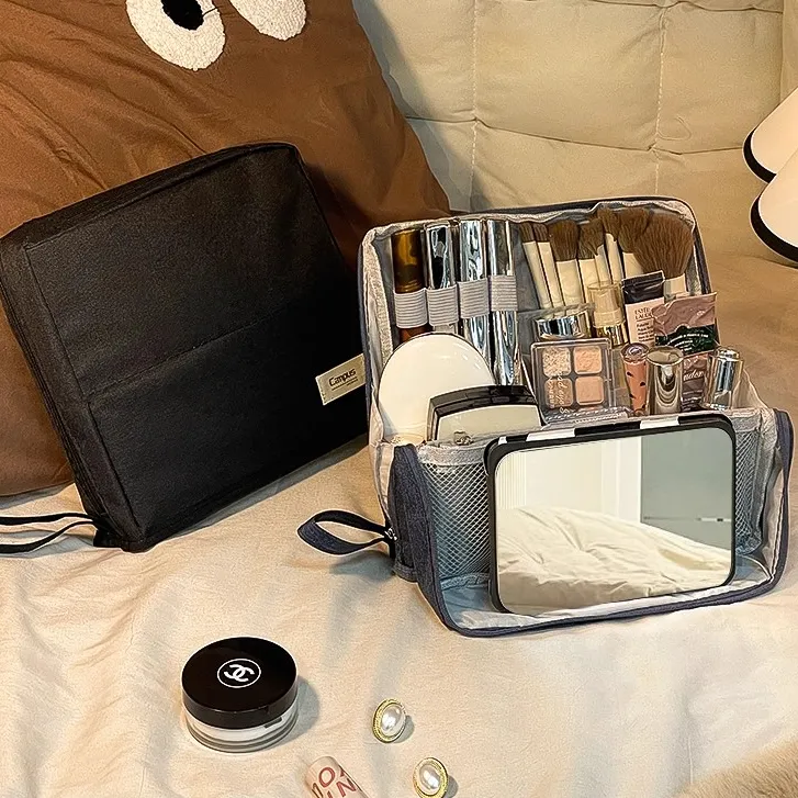 笔袋爆改化妆包便携式学生大容量爆款2025新款包包女款洗漱收纳包