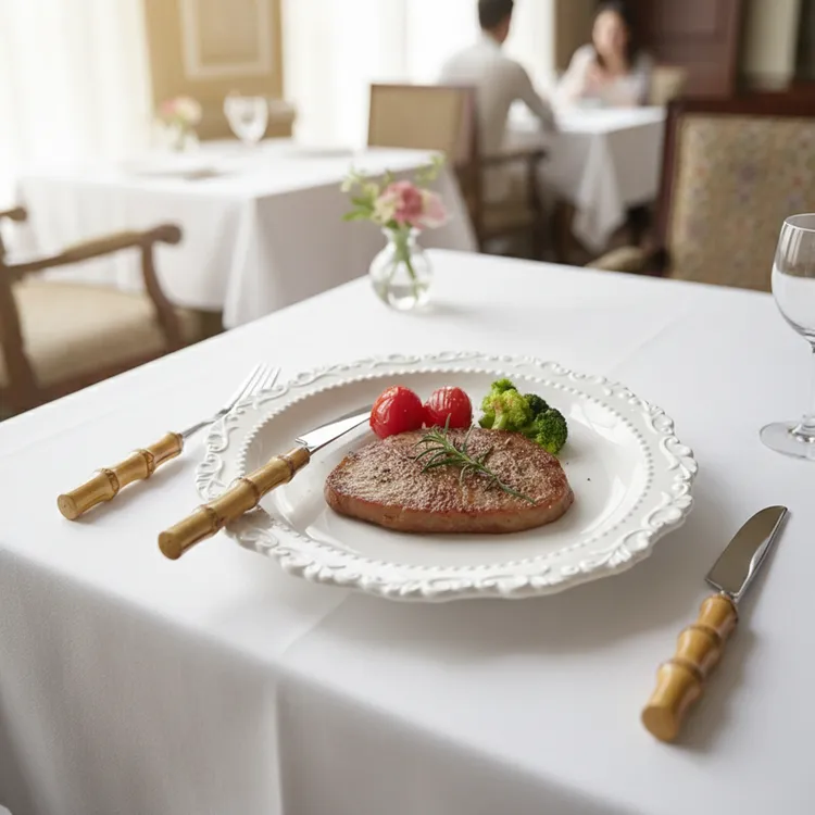 法式复古浮雕纯色陶瓷圆2个早餐盘子西餐盘 餐盘菜盘排盘意面盘